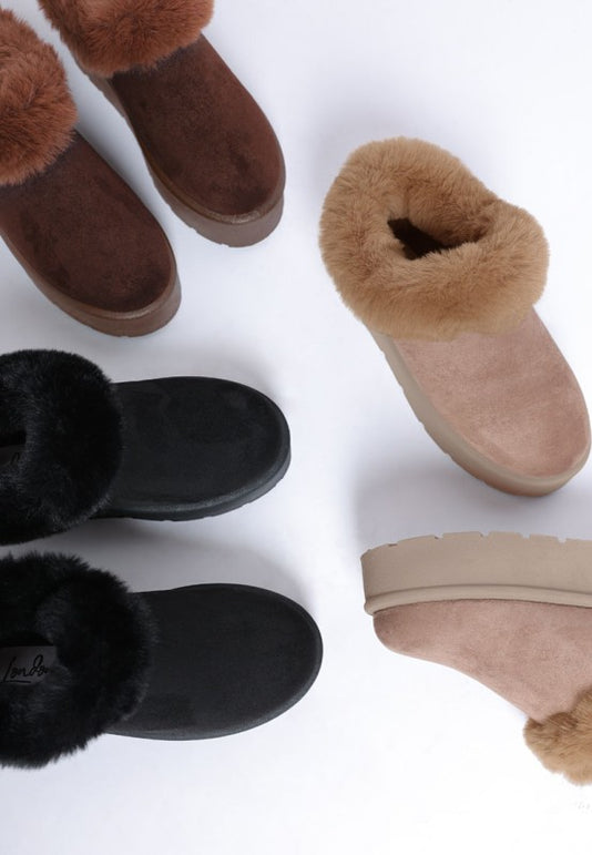 Aniso Faux Fur Slip On Snow Boots - SwagglyLife Home & Fashion